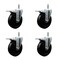 Service Caster 5'' Soft Rubber Wheel Swivel 7/16'' Stem Caster Set with Total Lock Brake, 4PK SCC-GRTTL20S514-SRS-716138-4 - alternate 1